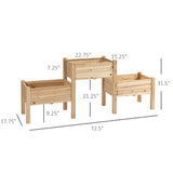 Freestanding Wooden Plant Stand, 3 Tier Raised Garden Bed for Vegetables