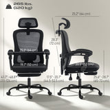 Office Chair, Ergonomic Mesh Computer Desk Chair with Adjustable Headrest, Lumbar Support