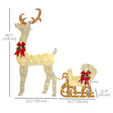 Outdoor Lighted Deer Xmas Decor, Light Up Reindeer Christmas Decoration w/ 170 LED Lights for Holiday