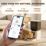 Automatic Cat Feeder, 2.4G WiFi, Smart APP Control 8L Pet Feeder Dispenser 1-10 Meals with 10s Meal Call Back