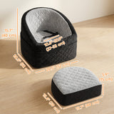Dog Car Seat, Dog Booster Car Seat Washable with Adjustable Safety Leash, Storage Pockets for Small Under 10kg