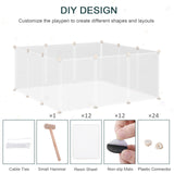 Small Animal Cage Plastic Chinchilla Cage 12 Panels for Guinea Pig, 18