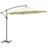 Parasol de patio 10' Deluxe Parasol de marché extérieur Banana Suspendu Ombrelle avec base croisée à manivelle