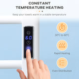 8-Bar Heated Towel Warmer Rack with Built-in Timer and LED Indicators, Wall Mounted & Free Standing Carbon Steel Electric Towel Bar with Adjustable Temperature