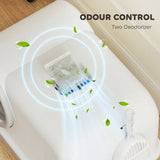 Cat Litter Box Easy Clean Drawer Odor Control Hooded Cat Litter Tray with Scoop White and