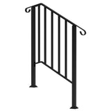 1-3 Step Handrails for Outdoor Steps, Metal Outdoor Stair Railing with Installation Kit