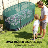 6' x 3' Galvanized Raised Garden Bed with Crop Cage Net Cover and Watering System