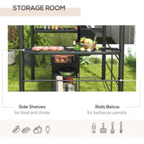 8' x 5' Grill Gazebo with Vented PC Roof