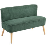 Modern 2 Seater Sofa, Upholstered Two Seater Couch with Rubber Wood Legs