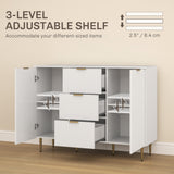 Armoire de Rangement de Cuisine Moderne, Buffet Bahut avec 3 Tiroirs et Étagères Ajustables pour Cuisine Couloir