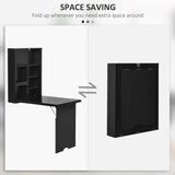 Wall Mounted Table Fold Out Convertible Desk, Multi-Functional Space Saving Computer Desk with Writing Floating Board for Students