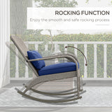 Adirondack Chair, Outdoor Wicker Rocking Chair with High Back