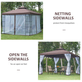 10'x10' Garden Gazebo Patio Canopy Portable Party Event Backyard w/ Mosquito Netting