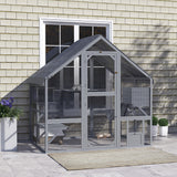 Grand catio extérieur avec couverture imperméable, 2 niches de repos, 4 plateformes, pour 2-4 chatons