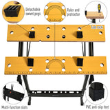 Foldable Work Bench w/ 4 Adjustable Clamps, Carpenter Saw Table
