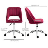 Mid Back Office Chair Velvet Fabric Swivel Scallop Shape Computer Desk Chair