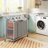 Laundry Hamper with Wheels, 160L Laundry Basket with 4 Removable Bags for Bedroom
