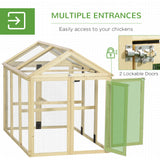 Chicken Run Expandable Outdoor Large Chicken Coop with 2 Doors and 3 Perches for 1–3 Chickens