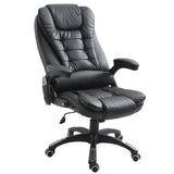 Executive Office Chairs Heated Massage High Back Reclining Office Chair Swivel Leather Adjustable Vibrating Furniture Black