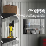 Outdoor Storage Shed, Steel Lean-to Shed with Adjustable Shelf, Lock, 5'x3'x6'
