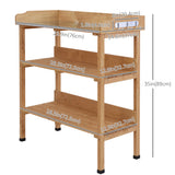 Outdoor Garden Wooden Potting Bench Work Station Table Tool Storage Shelf w/ Hooks