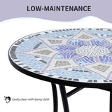 Table de patio ronde mosaïque 23,6