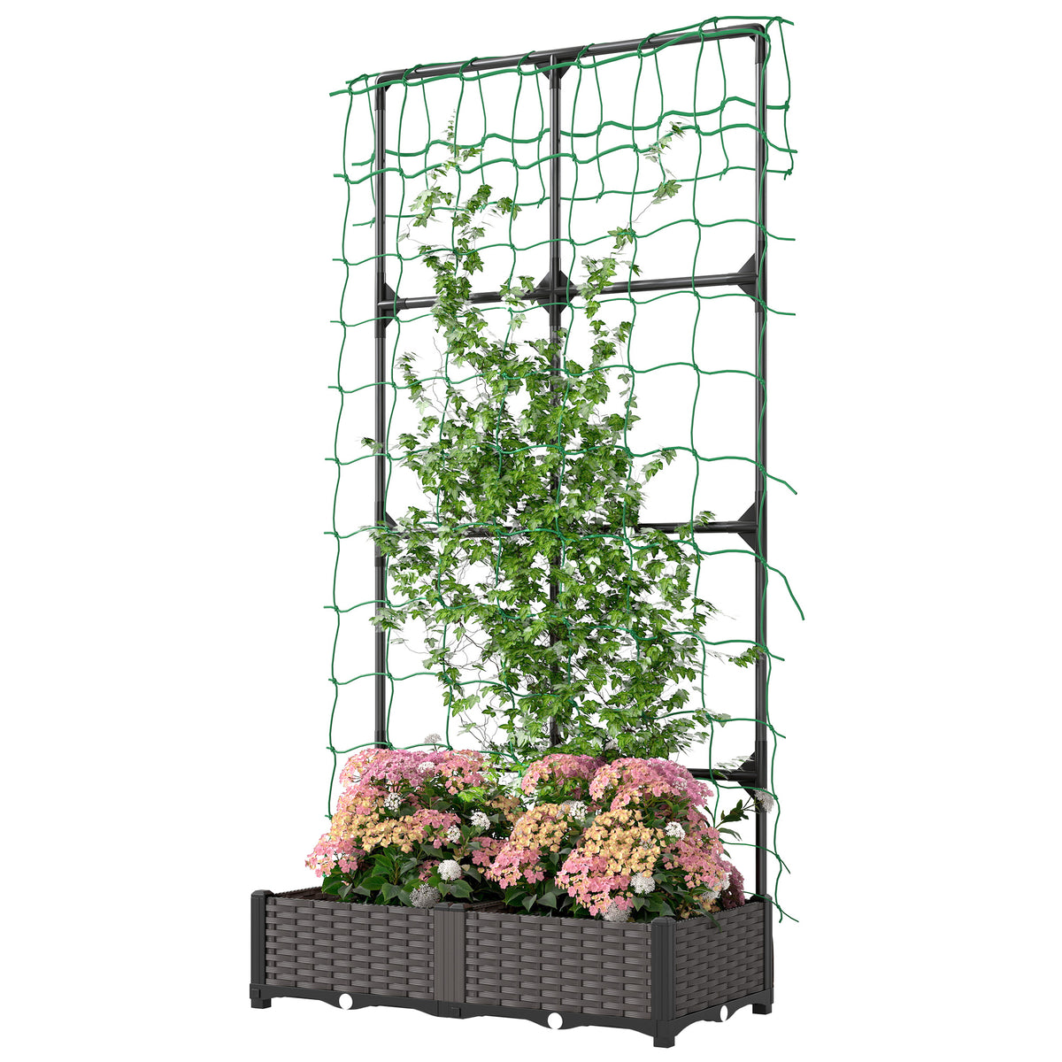 2PC Bac de plantation en plastique avec treillage