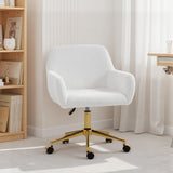 Office Chair, Faux Rabbit Fur Upholstered Vanity Desk Chair