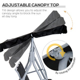 3-Seater Patio Swing, Outdoor Swing Chair, A Frame Porch Swing with Canopy Garden Hammock Glider Bed