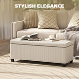 44 Inches Ottoman with Storage, Corduroy End of Bed Bench for Living Room