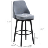 Extra Tall Bar Stools Set of 2, Modern 360° Swivel Barstools, Dining Room Chairs with Steel Legs Footrest