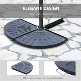 Poids de base pour parasol portable 2 pièces 61,6lbs en résine, base parasol en éventail support parasol patio