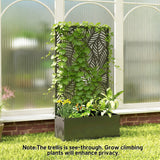 Metal Planter Box with Trellis, 44.5