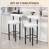 Bar Stools Set of 2, Bar Height Stools with Footrest for Kitchen Island
