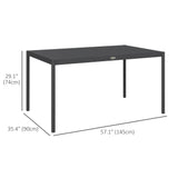 Outdoor Dining Table w/ Aluminium Frame, 57