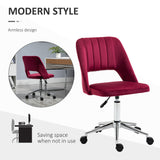 Mid Back Office Chair Velvet Fabric Swivel Scallop Shape Computer Desk Chair