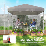 10' x 10' Pop Up Canopy with Sidewalls, Height Adjustable Instant Tent for Outdoor