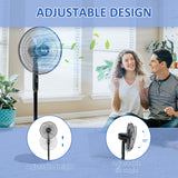 Floor Standing Fan with Remote Control, Stand Up Cooling Fan, Tall Pedestal Electric Fan for Home Bedroom