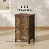 Vertical Filing Cabinet with 2 Drawers, Rustic Farmhouse Office Storage Cabinet for A4, Letter Size