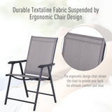 2-Piece Folding Dining Chair Set for Relaxing on Patio