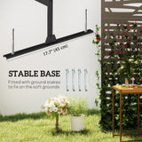 Decorative Outdoor Privacy Panel with Stand, Freestanding Metal Outdoor Divider for Garden