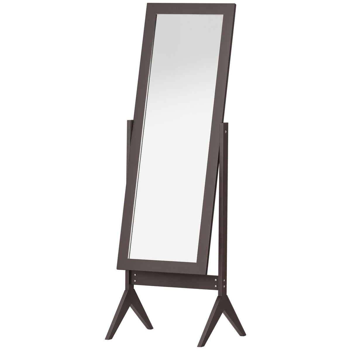 Full Length Mirror, Free Standing Full Body Mirror with Rectangular Frame, Adjustable Angle for Dressing Room