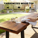 Wood Outdoor Bench for 2 People, 59