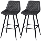 Lot de 2 chaises de bar de hauteur comptoir en cuir PU, tabourets de bar de 70,5 cm avec pieds en métal pour salle à manger