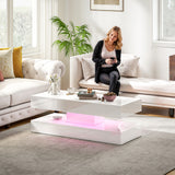 Table basse avec éclairage LED ajustable