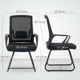 Desk Chair, Desk Chair No Wheels with Mesh Back, Lumbar Support, Metal Base for Reception