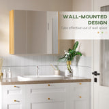 Wall Mounted Medicine Cabinet with Mirror Wall Mirror Cabinet with 3 Doors and Adjustable Storage Shelves
