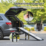 Foldable Dog Car Ramp with Support Leg, 69