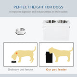Large Elevated Pet Feeder with Storage Dog Pet Diner Function 2 Stainless Steel Dog Bowls Elevated Base for Large Dogs and Other Large Pet