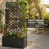 Metal Raised Garden Bed with Trellis for Climbing Plants